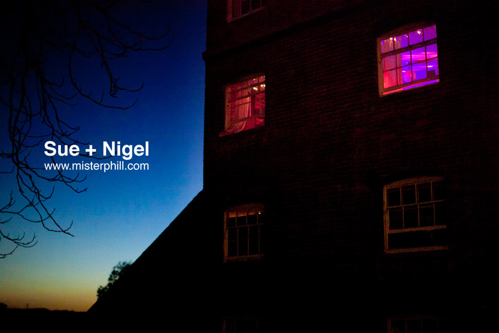 (please Edit Out The Text On This Photo) - Sopley Mill - Our Uplighting In The Evening From Outside - We Perform