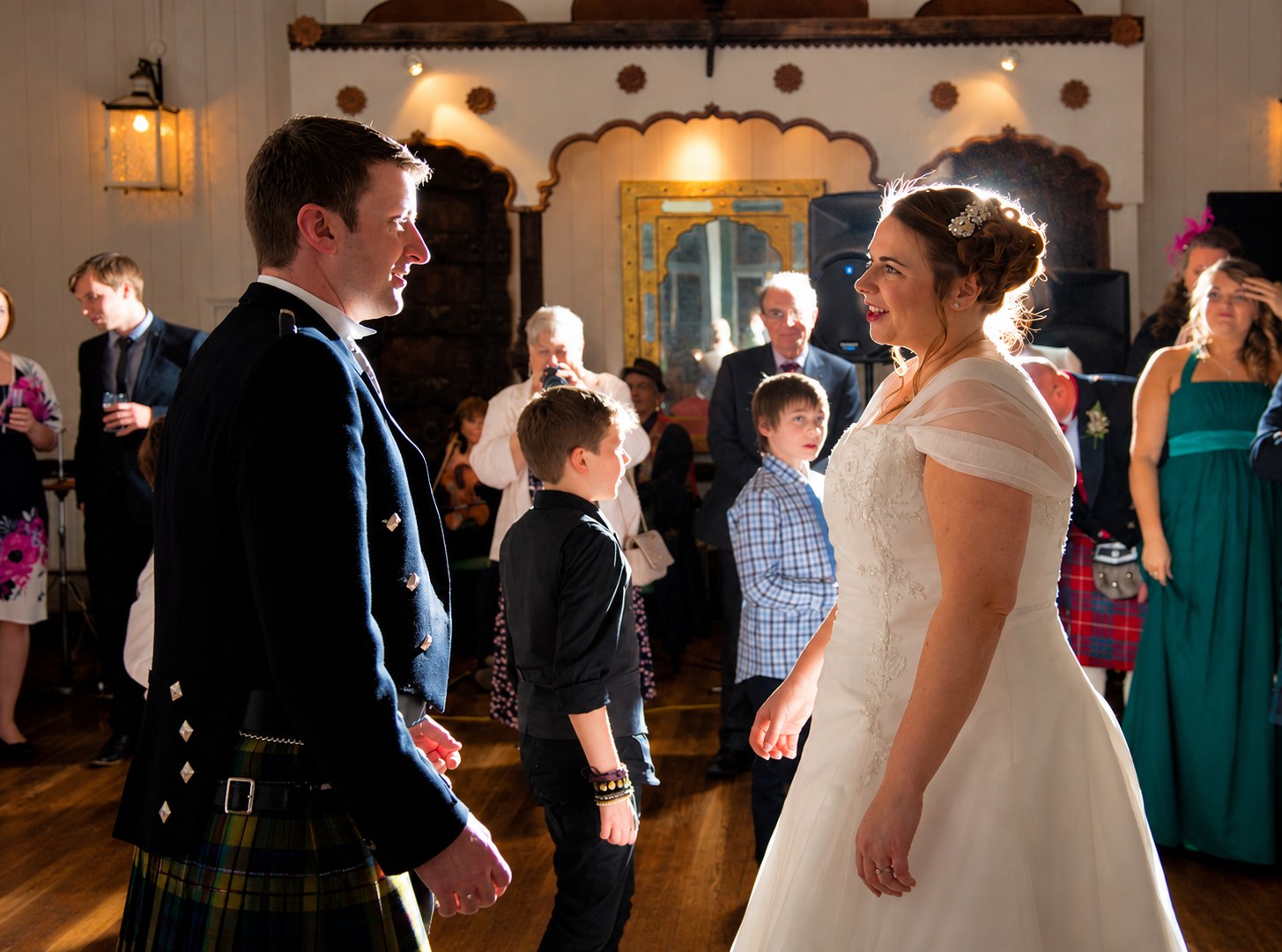 Bride and groom enjoying their first dance with a wedding DJ in Bournemouth